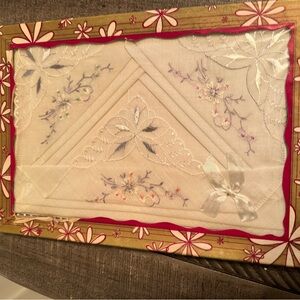 Vintage‎ Orlana Swiss Loom Floral Embroidery White Handkerchiefs Pack Of 3 New